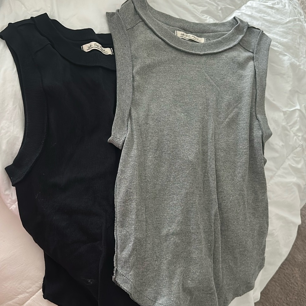 Black & Grey Free People Tanks